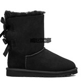 Короткие угги с двумя лентами Bailey Bow Black